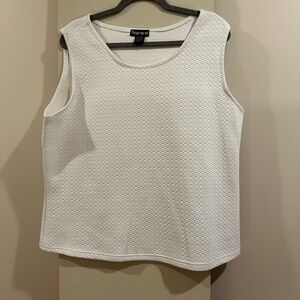 White Ribbed Boxy Sleeveless Tank Top